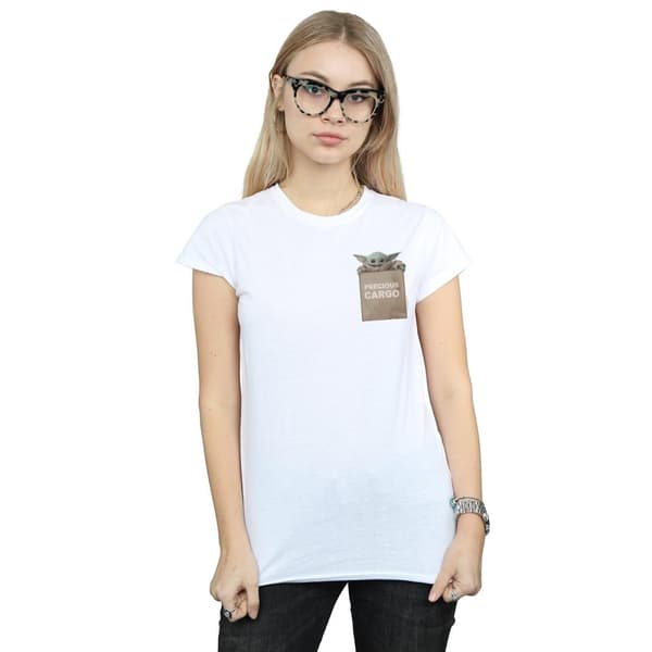 Star Wars Womens/Ladies The Mandalorian Precious Cargo Faux Pocket Cotton T-Shirt