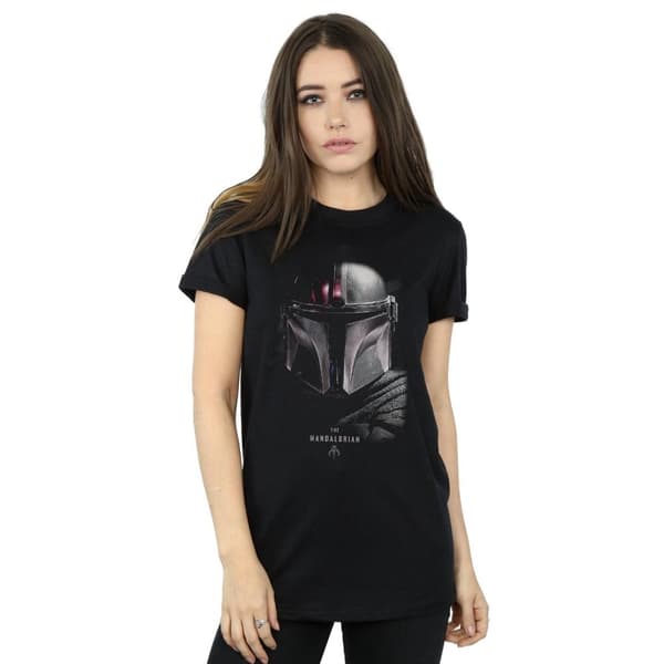 Star Wars Dam/Tjej The Mandalorian Poster Boyfriend-T-shirt i bomull