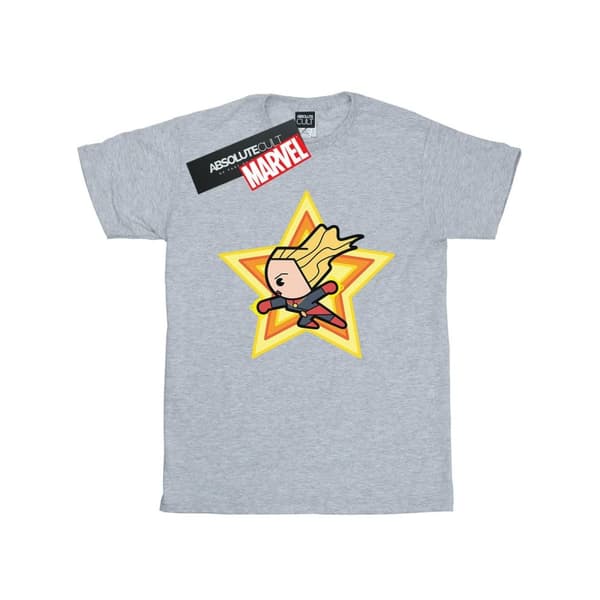 Marvel Kawaii Captain Marvel T-shirt för herrar Sports Grey XL