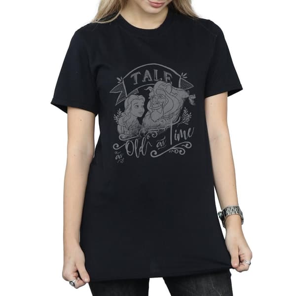 Disney Womens/Ladies Beauty And The Beast Tale As Old As Time Cotton Boyfriend T-Shirt