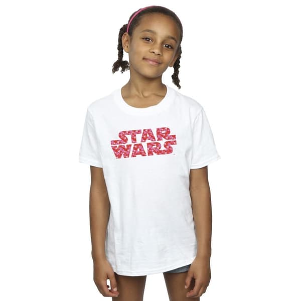 Star Wars T-shirt i bomull med hjärtlogotyp för flickor