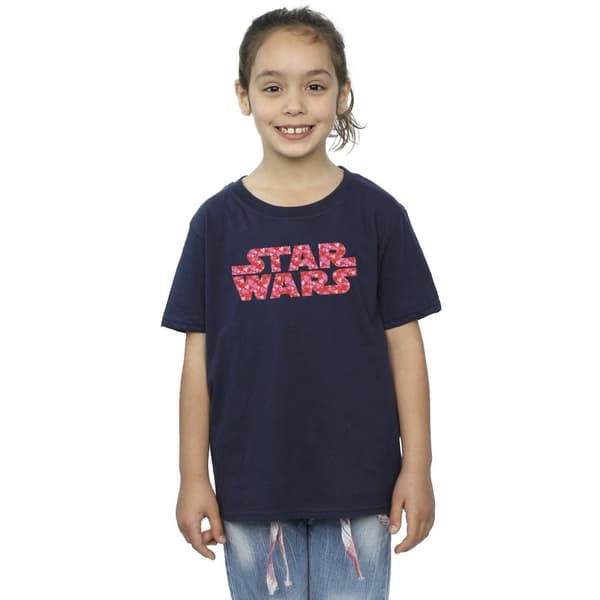 Star Wars T-shirt i bomull med hjärtlogotyp för flickor