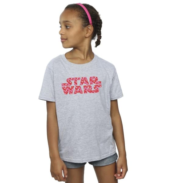 Star Wars T-shirt i bomull med hjärtlogotyp för flickor