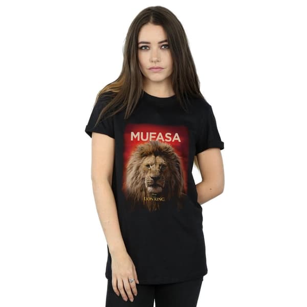 Disney Dam/Tjej Lejonkungen Film Mufasa Poster Bomull Boyfriend T-shirt