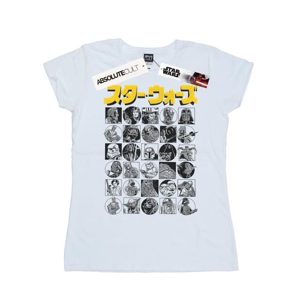 Star Wars Womens/Ladies Japanese Character Thumbnail Cotton T-Shirt White S
