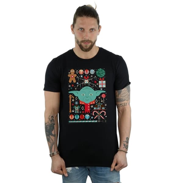 Star Wars Yoda jul t-shirt för herrar