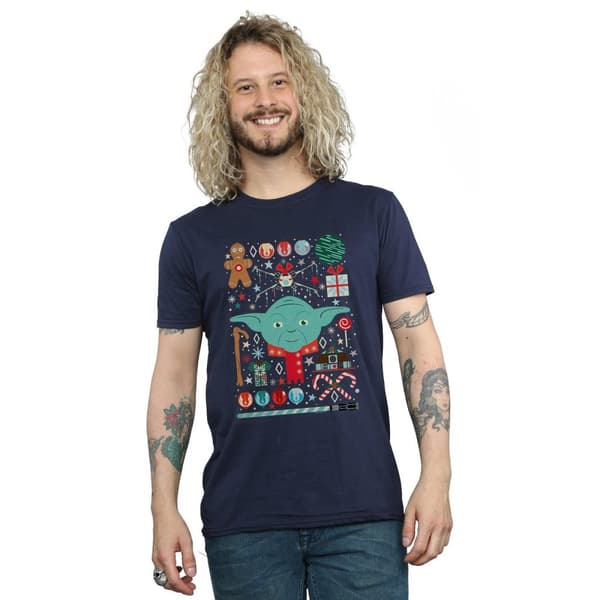 Star Wars Yoda jul t-shirt för herrar