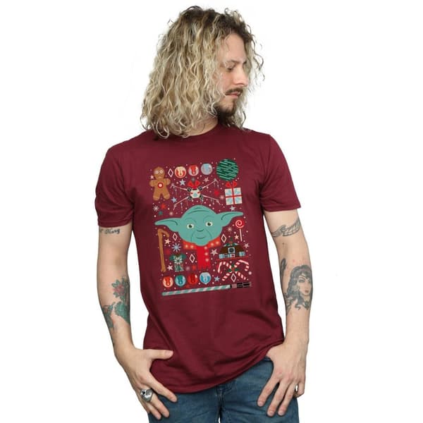 Star Wars Yoda jul t-shirt för herrar