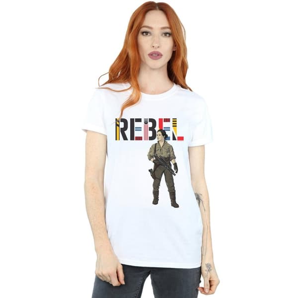 Star Wars Womens/Ladies The Rise Of Skywalker Rebel Rose Cotton Boyfriend T-Shirt