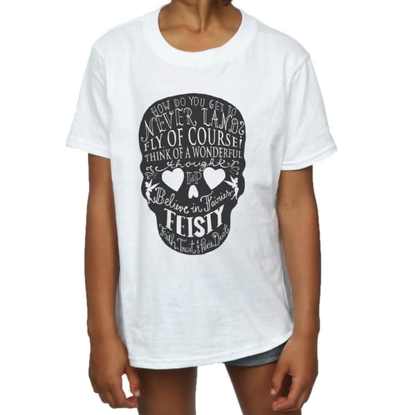 Disney Girls Tinker Bell Skull Cotton T-Shirt