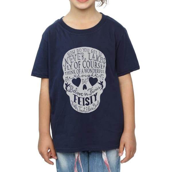 Disney Girls Tinker Bell Skull Cotton T-Shirt