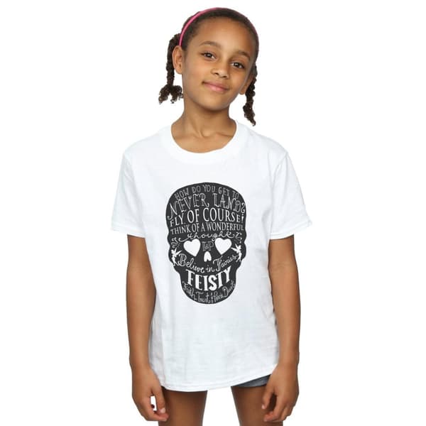 Disney Girls Tinker Bell Skull Cotton T-Shirt