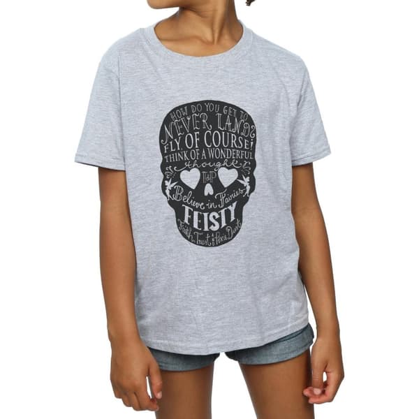 Disney Girls Tinker Bell Skull Cotton T-Shirt