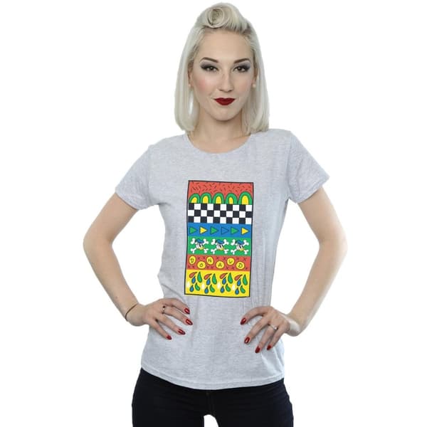 Disney Dam/Tjej Donald Duck Vintage-mönstrad bomulls-T-shirt