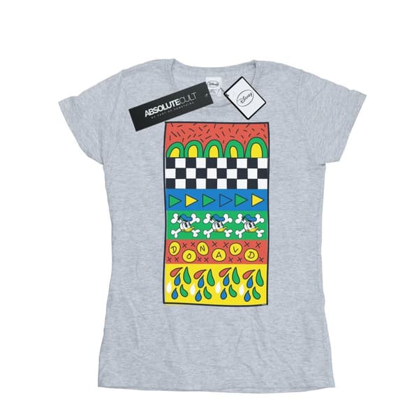 Disney Dam/Tjej Donald Duck Vintage-mönstrad bomulls-T-shirt