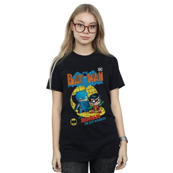 DC Comics Womens/Ladies Super Friends Batman The Boy Wonder Cotton Boyfriend T-Shirt