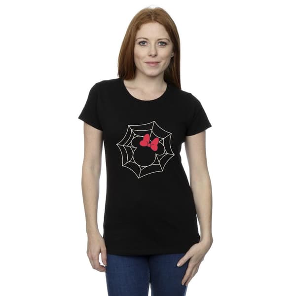 Disney Womens/Ladies Minnie Mouse Spider Web Cotton T-Shirt