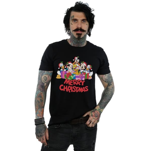 Disney Mens Mickey Mouse And Friends Christmas T-Shirt
