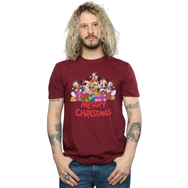 Disney Mens Mickey Mouse And Friends Christmas T-Shirt