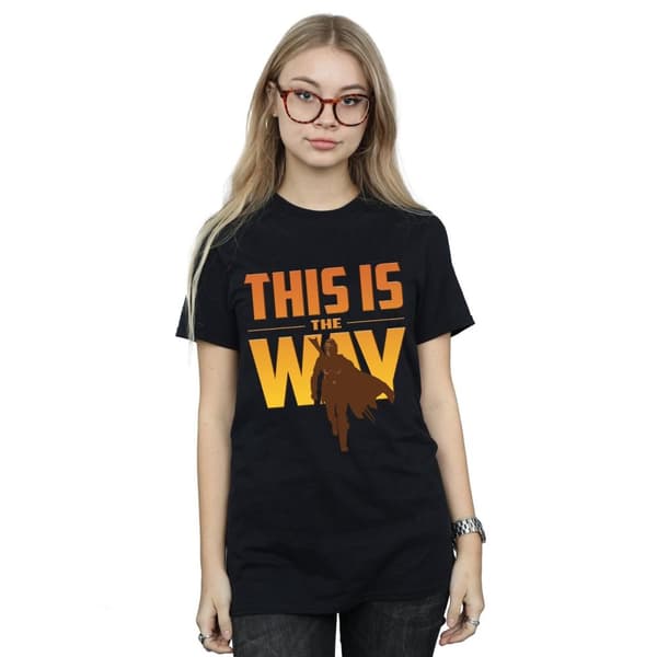 Star Wars Dam/Tjej The Mandalorian This Is The Way Boyfriend T-shirt i bomull