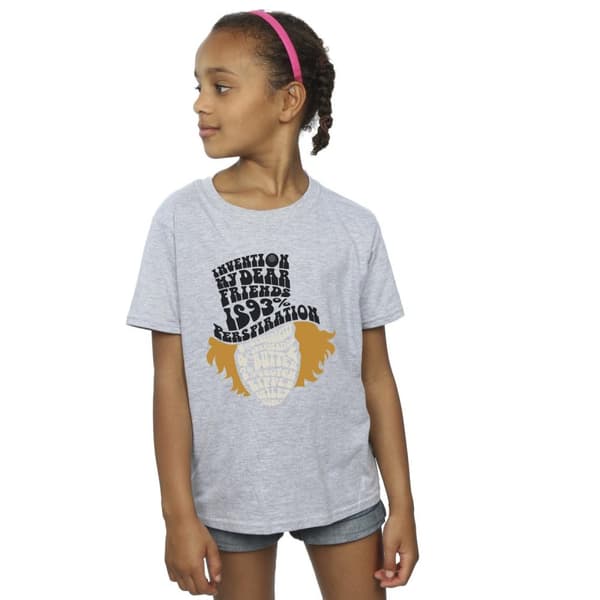 Willy Wonka & The Chocolate Factory T-shirt i bomull med typiskt Willy Wonka-ansikte för flickor