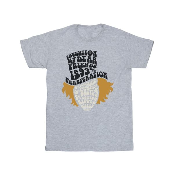 Willy Wonka & The Chocolate Factory T-shirt i bomull med typiskt Willy Wonka-ansikte för flickor