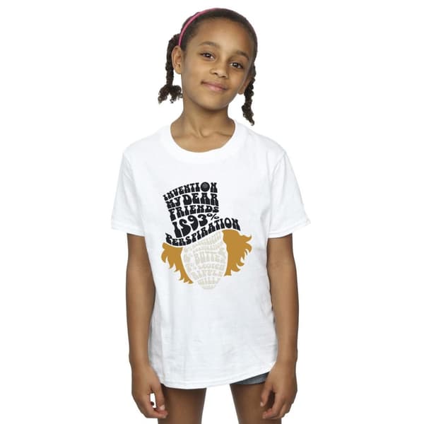 Willy Wonka & The Chocolate Factory T-shirt i bomull med typiskt Willy Wonka-ansikte för flickor