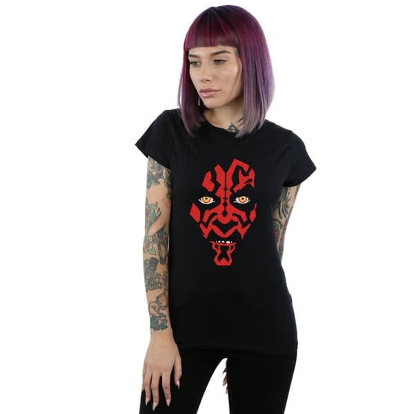 Star Wars Dam/kvinnor - Darth Maul Face T-shirt i bomull