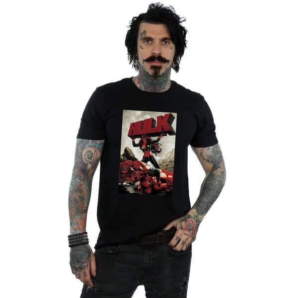 Marvel Röd Hulk Cover T-shirt för herrar