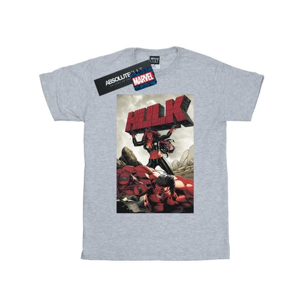 Marvel Röd Hulk Cover T-shirt för herrar Sports Grey 3XL