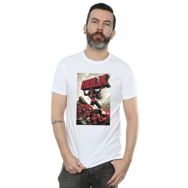 Marvel Röd Hulk Cover T-shirt för herrar