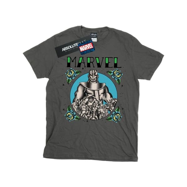 Marvel Womens/Ladies Avengers Group Tattoo Cotton Boyfriend T-Shirt Charcoal S