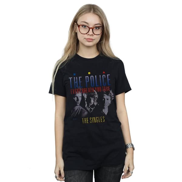 The Police Dam/dam Every Breath You Take Boyfriend T-shirt i bomull