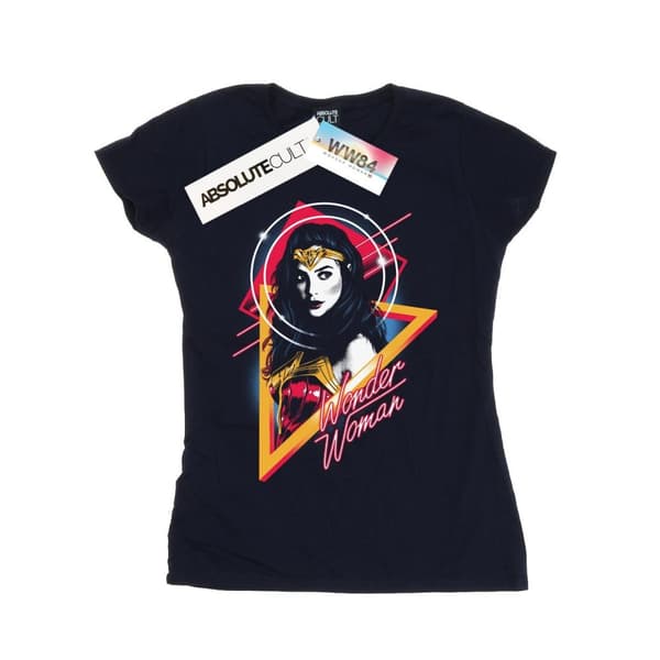 DC Comics Dam/Tjej Wonder Woman 84 Diana 80s Triangel T-shirt i bomull Navy Blue XL