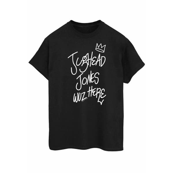 Riverdale Womens/Ladies Jughead Wuz Here Cotton Boyfriend T-Shirt