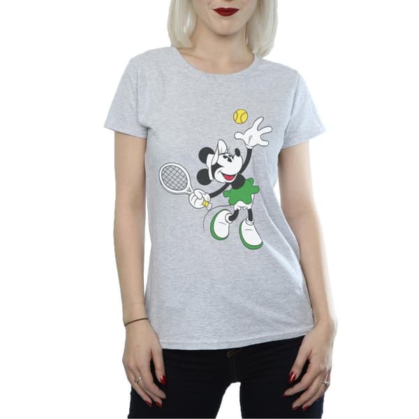 Disney Womens/Ladies Mickey Mouse Tennis Cotton T-Shirt