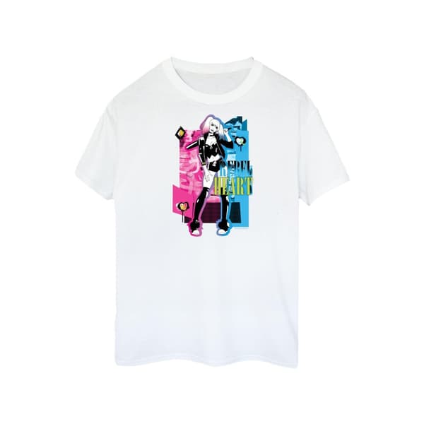 DC Comics Dam/Herr Harley Quinn Rebel Heart Boyfriend T-shirt i bomull White XXL
