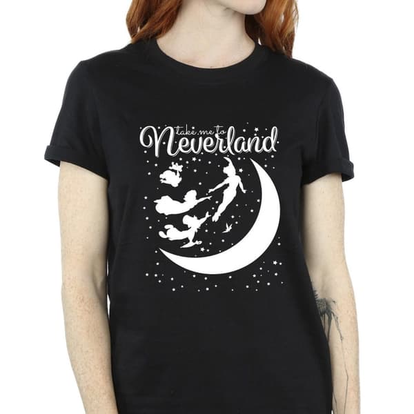 Disney Womens/Ladies Peter Pan Take Me To Neverland Cotton Boyfriend T-Shirt