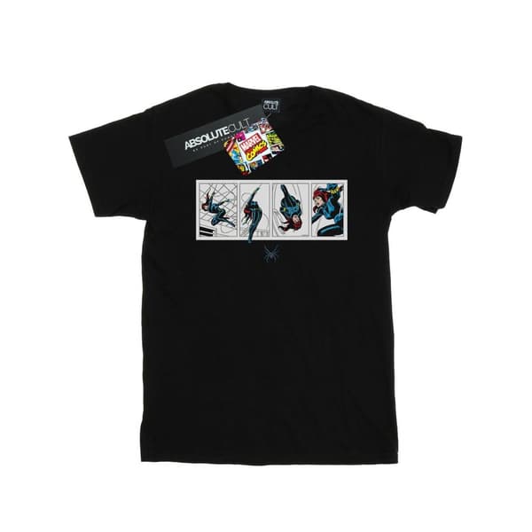 Marvel Comics Boys Black Widow Comic Strip T-Shirt Black 12-13 Years