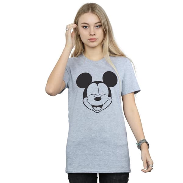 Disney Dam/Tjej Musse Pigg med slutna ögon Boyfriend T-shirt i bomull
