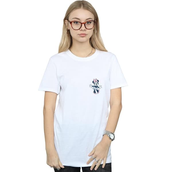 Disney Dam/Lady Minnie Mouse Dancing Chest Boyfriend T-shirt i bomull