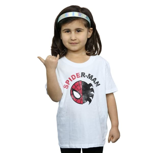 Marvel Spider-Man - T-shirt i bomull med klassisk delning för flickor