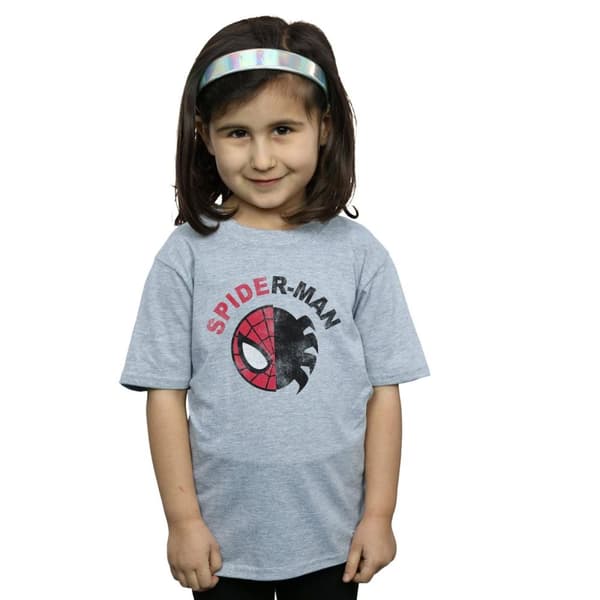 Marvel Girls Spider-Man Classic Split Cotton T-Shirt