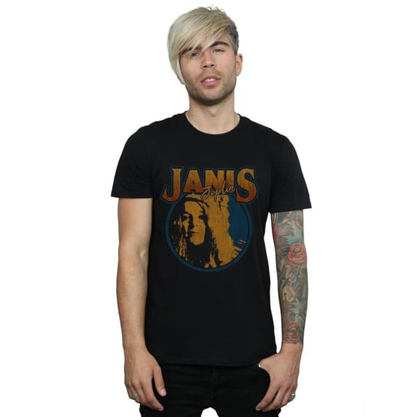 Janis Joplin Distressed Circle T-shirt för herrar