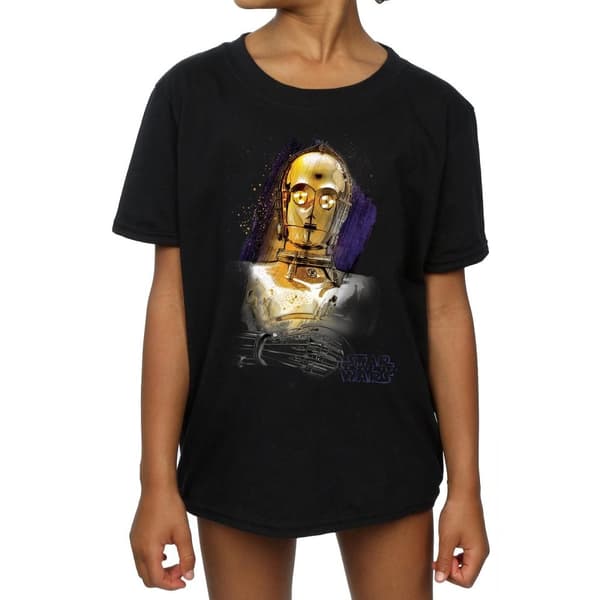 Star Wars Girls The Last Jedi C-3PO Brushed Cotton T-Shirt