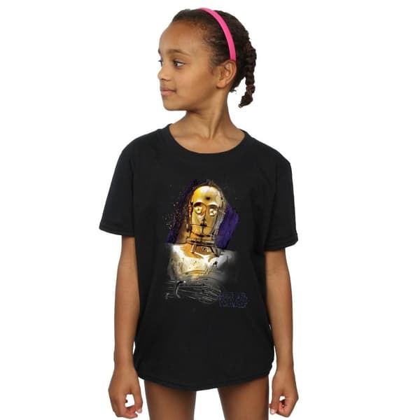 Star Wars Girls The Last Jedi C-3PO Brushed Cotton T-Shirt