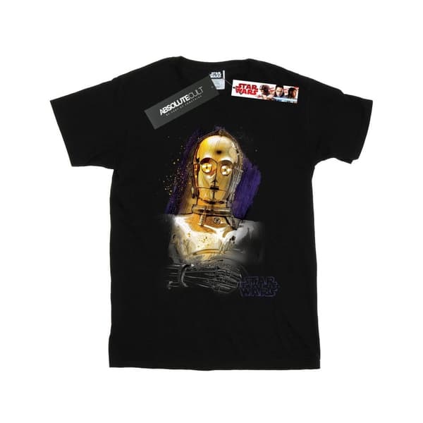 Star Wars Girls The Last Jedi C-3PO Brushed Cotton T-Shirt