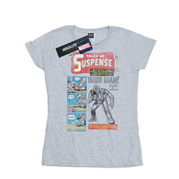 Marvel Womens/Ladies Iron Man Distressed Tales Of Suspense Cotton T-Shirt Sports Grey XL