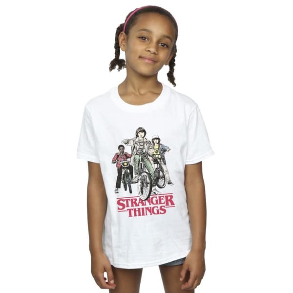 Netflix Stranger Things Retro Bikers T-shirt i bomull för flickor