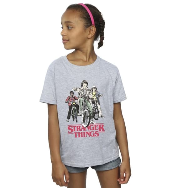 Netflix Stranger Things Retro Bikers T-shirt i bomull för flickor